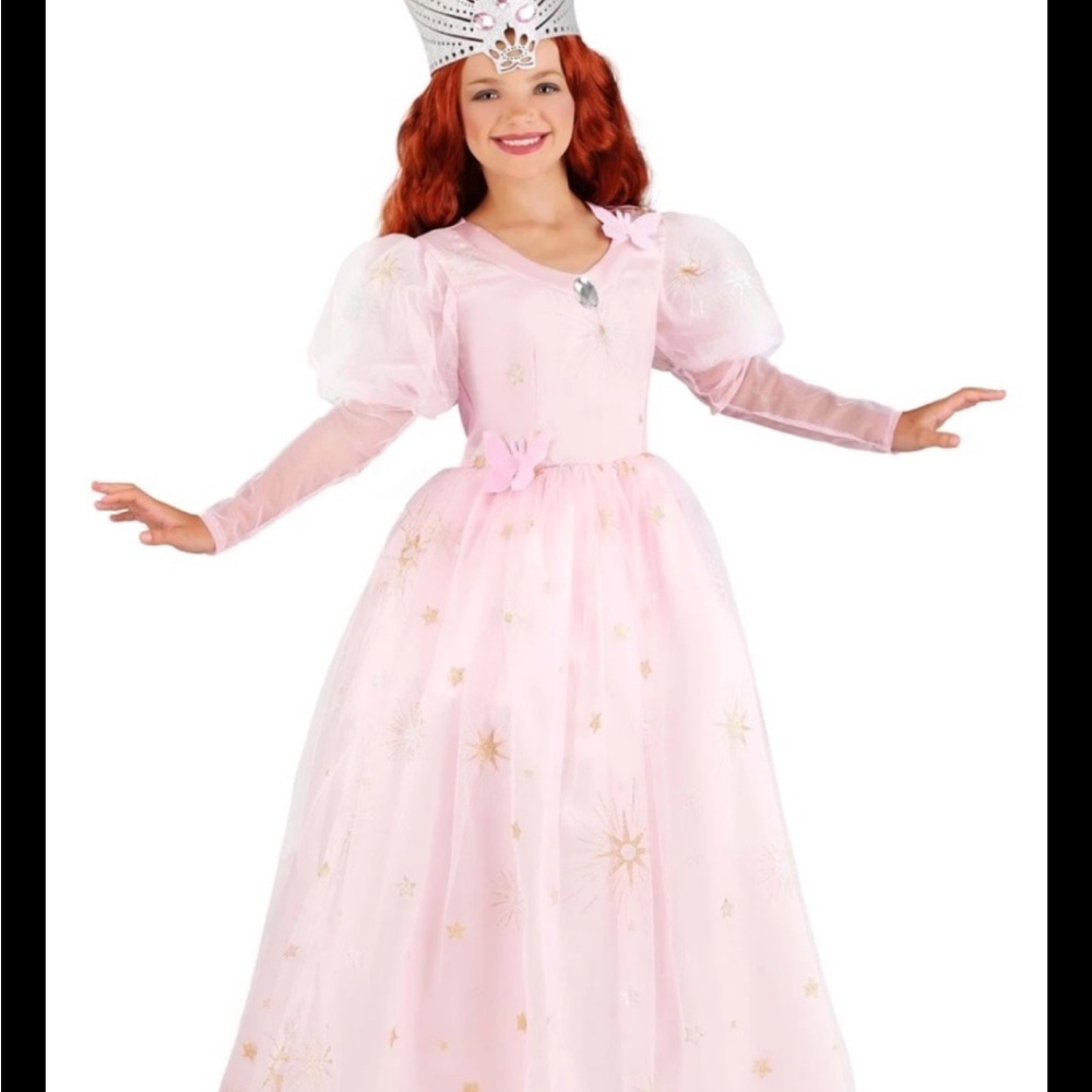 Wizard of Oz Glinda Girls Costume Size Child Small, 2 Pc Pink Dress & - Picture 2 of 3